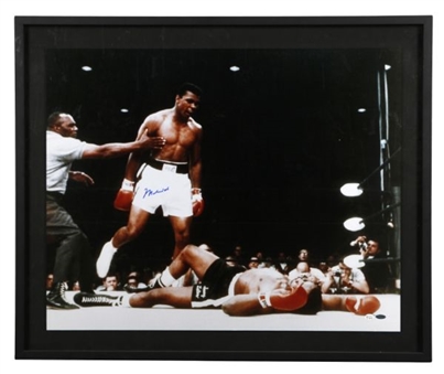 Muhammad Ali Signed 30x40 Framed Photo Over Liston